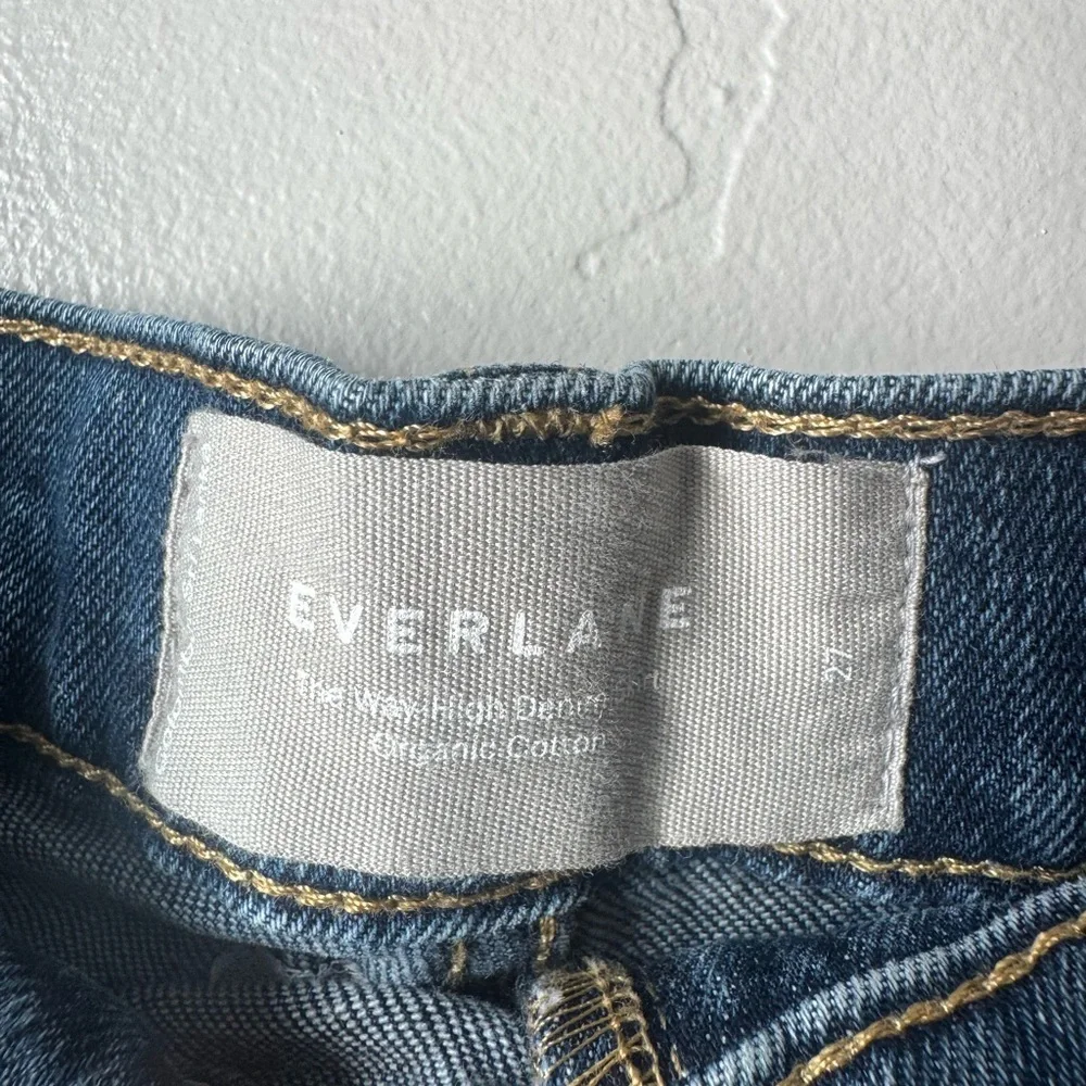 Everlane Way High Daisy Embroidered Denim Skirt Organic Cotton Cottagecore Chic - Picture 4 of 8